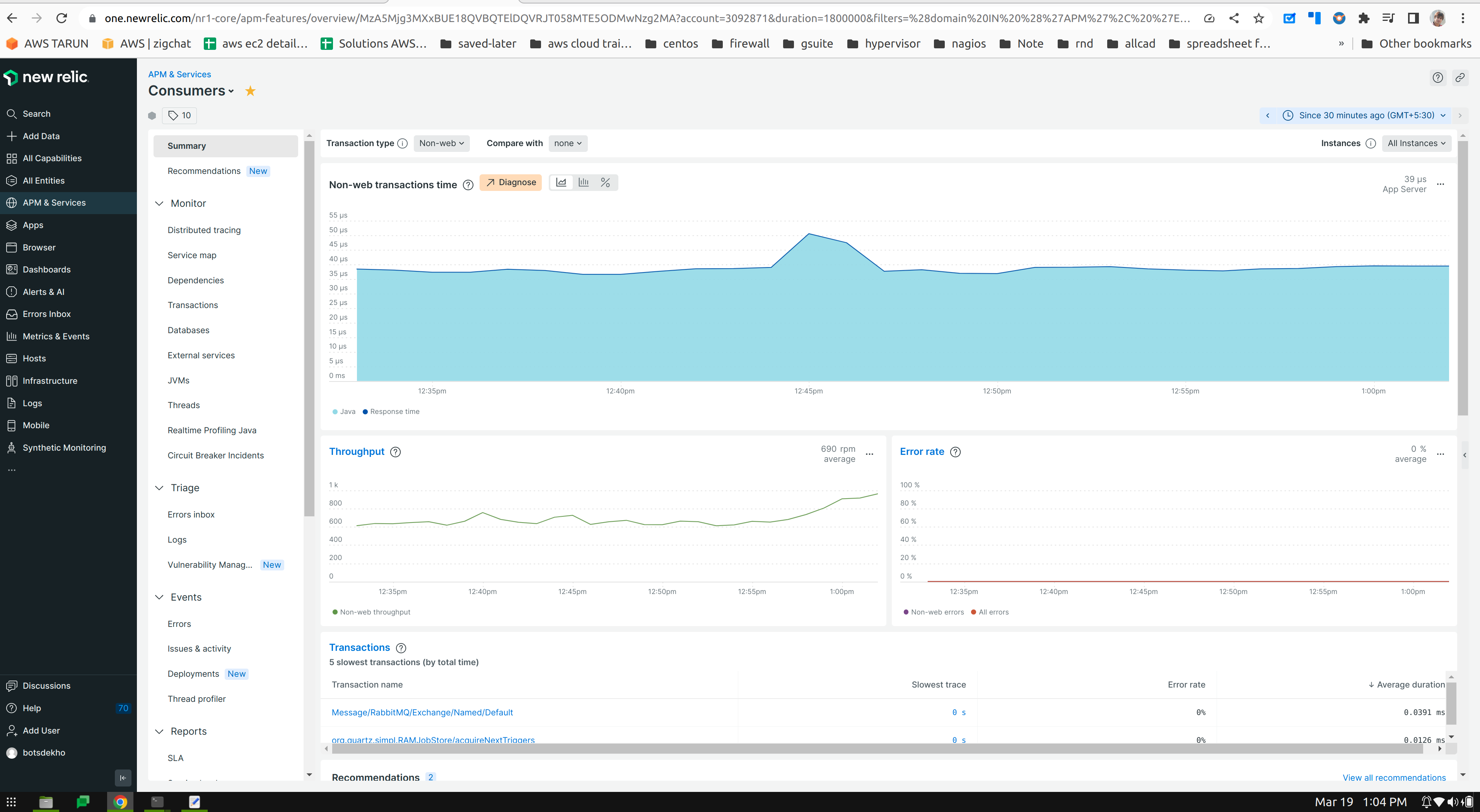 Hub Topic Unable to see top Database 20 Operations in my java app